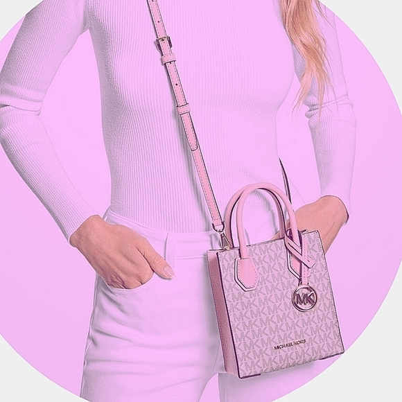 MK💗Pink bag💕Monogram MICHAEL KORS crossbody bag top handle bag - Picture 9 of 9